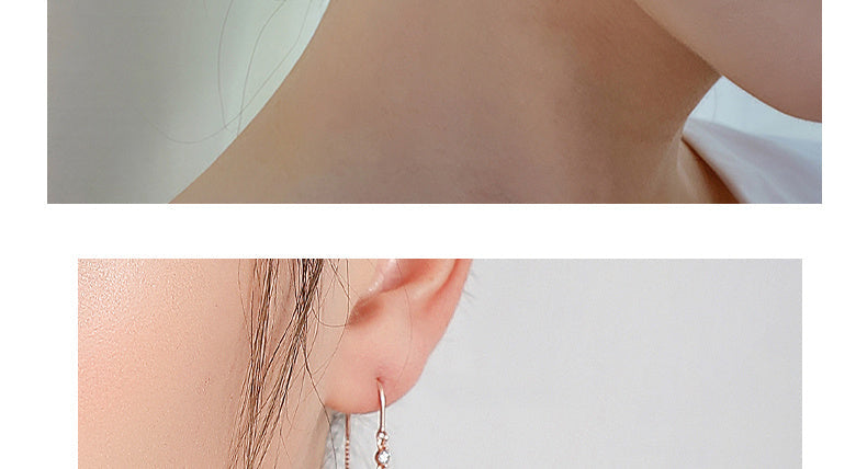 Boucles carrées noires en argent Luxlili
