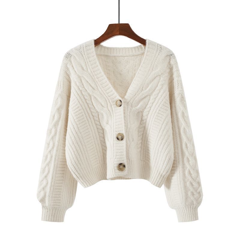 Pull à la mode pour femme – Haut vintage ample à col en V