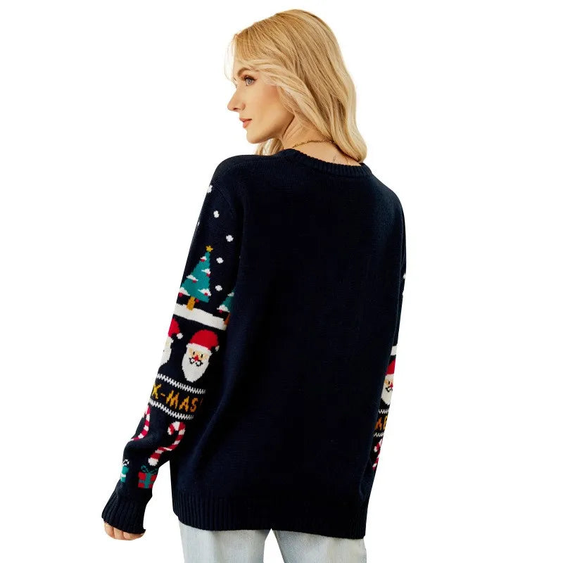 SantaNoël™ | Pull Noël Père Noël Noir Luxlili