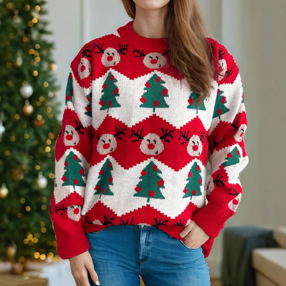 Satinova™ | Pull Tricoté Noël Femme Ample Luxlili