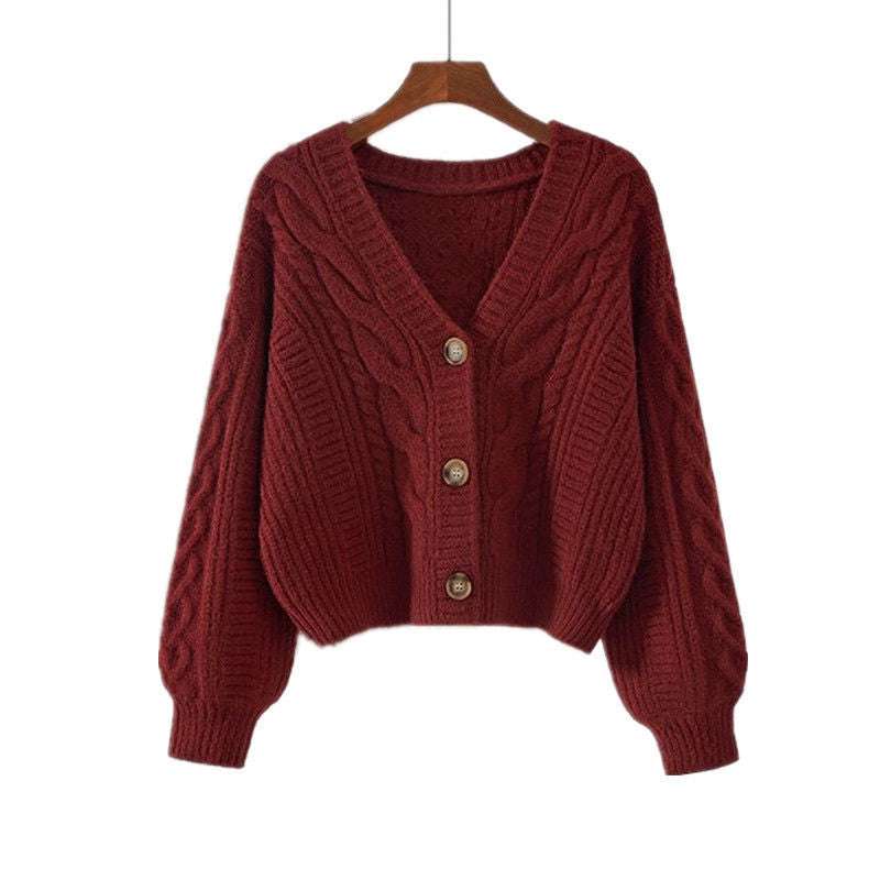 Pull à la mode pour femme – Haut vintage ample à col en V