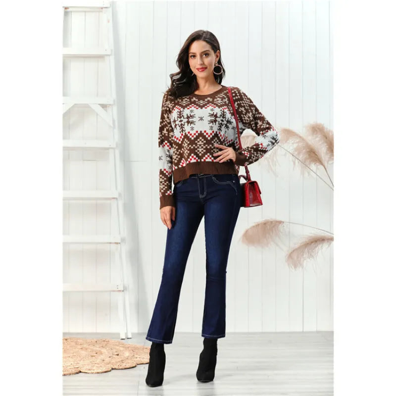Chaleuréa™ | Pull Noël Flocons de Neige Femme Luxlili