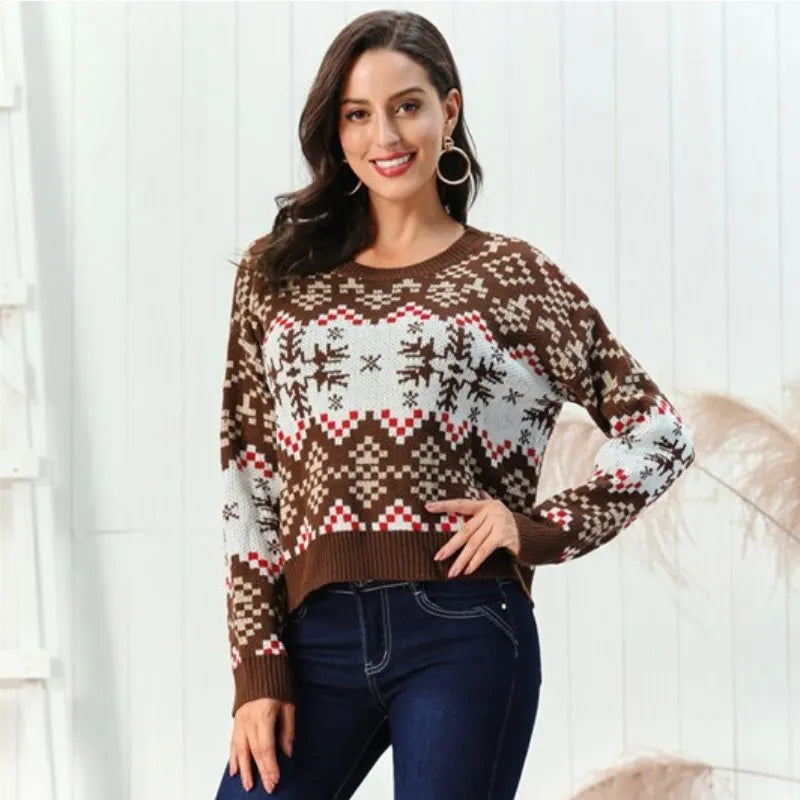 Chaleuréa™ | Pull Noël Flocons de Neige Femme Luxlili