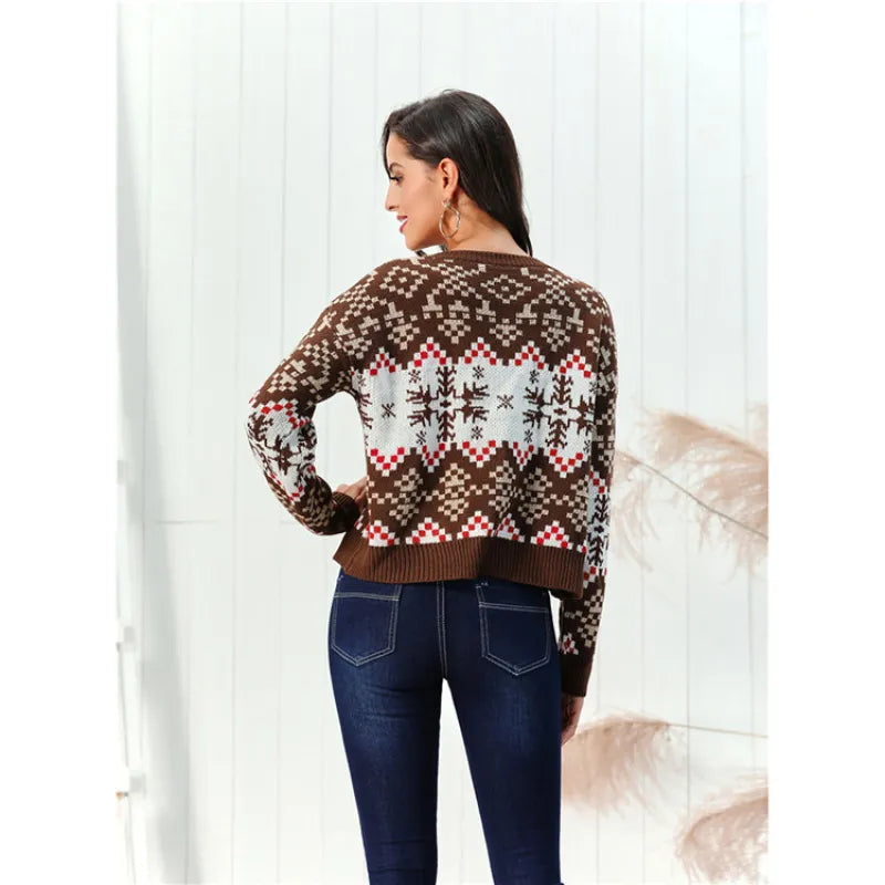 Chaleuréa™ | Pull Noël Flocons de Neige Femme Luxlili