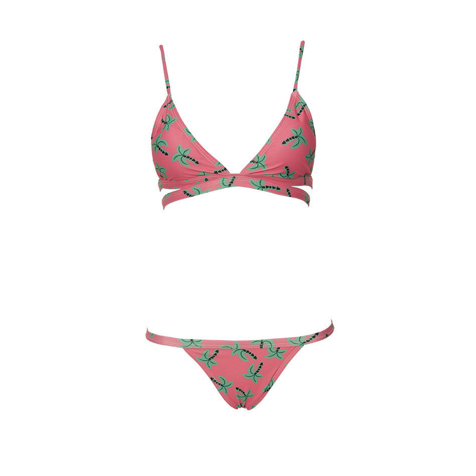 Nouveau bikini imprimé palmier fendu Laurienne Paris