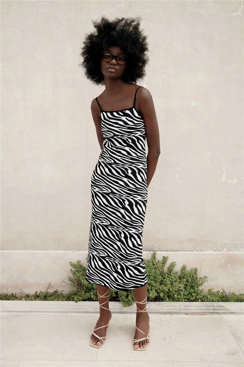Robe en jersey jacquard à imprimé animal Laurienne Paris