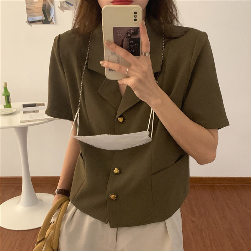 Luxe | Chemise coréenne rétro chic été Luxlili