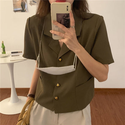Luxe | Chemise coréenne rétro chic été Luxlili
