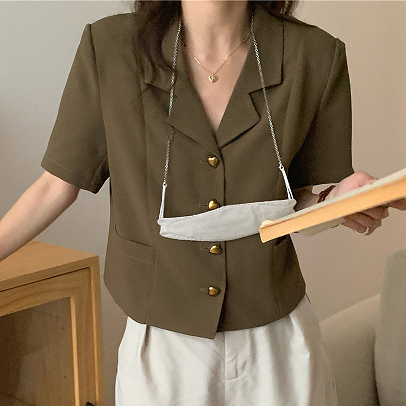 Luxe | Chemise coréenne rétro chic été Luxlili