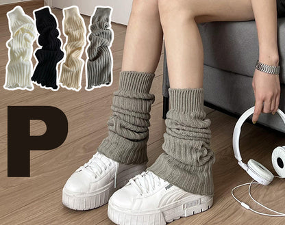 Chaussettes Froncées Jambières Rayées Tricotées Luxlili