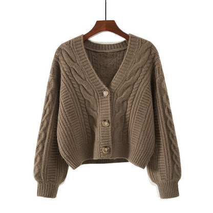 Pull à la mode pour femme – Haut vintage ample à col en V