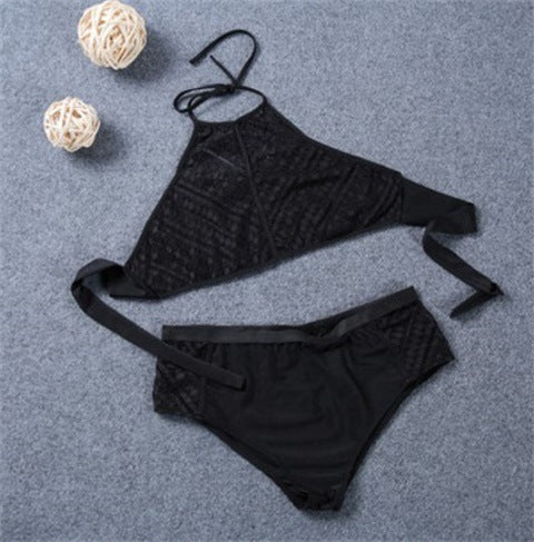 Bikini noir texturé deux pièces Laurienne Paris