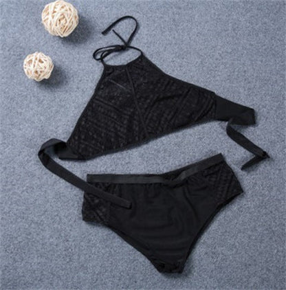 Bikini noir texturé deux pièces Laurienne Paris