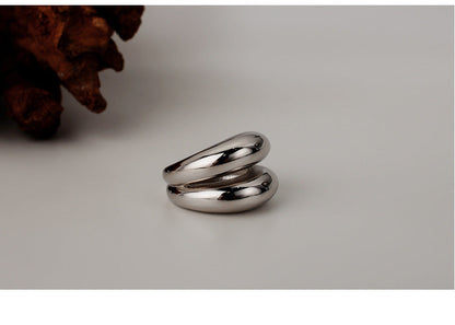 Bague géométrique double en argent 925 Luxlili
