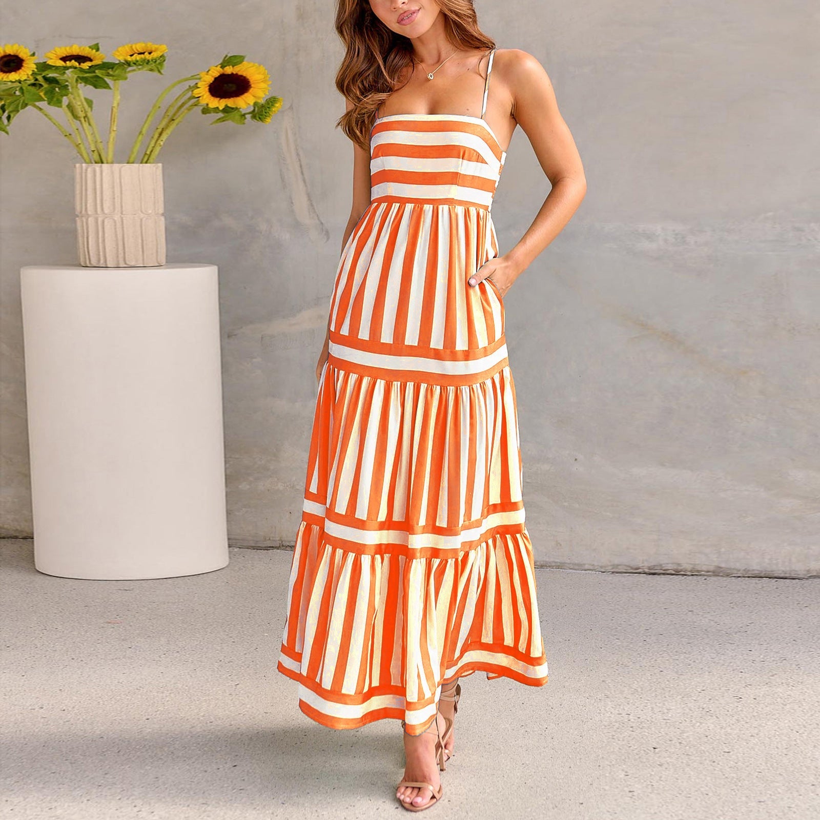Striaria™ | Robe Longue Rayée Chic et Décontractée Luxlili