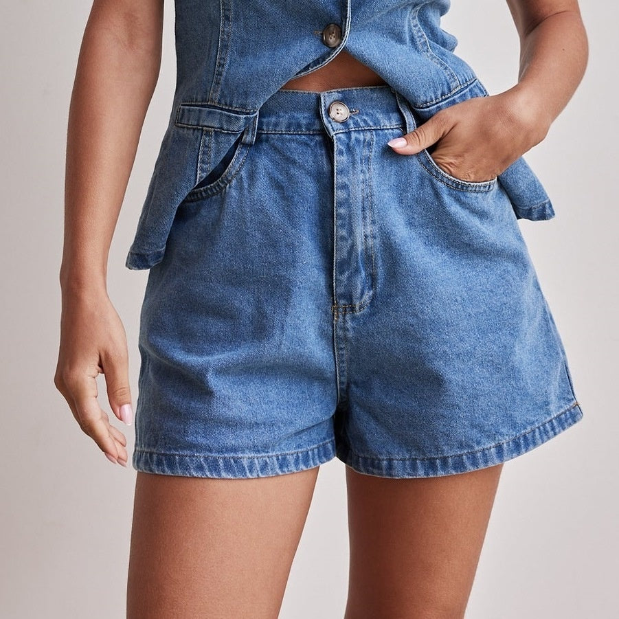 Luxi | Ensemble décontracté en jean sans manches pour femme Luxlili