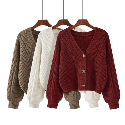 Pull à la mode pour femme – Haut vintage ample à col en V Laurienne Paris