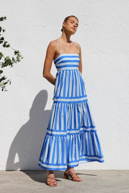 Striaria™ | Robe Longue Rayée Chic et Décontractée Luxlili