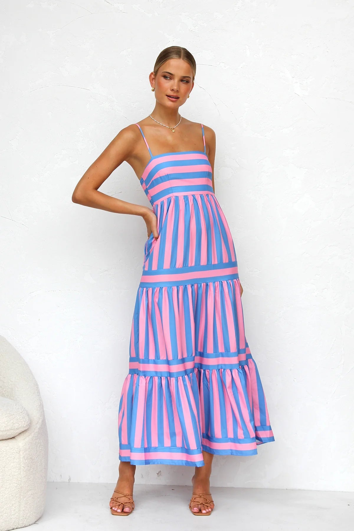 Striaria™ | Robe Longue Rayée Chic et Décontractée Luxlili