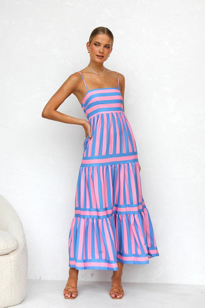 Striaria™ | Robe Longue Rayée Chic et Décontractée Luxlili