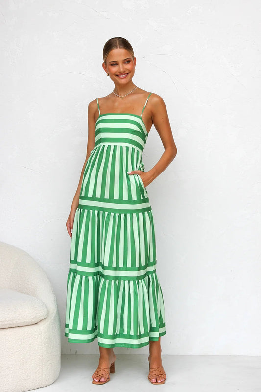 Striaria™ | Robe Longue Rayée Chic et Décontractée Luxlili