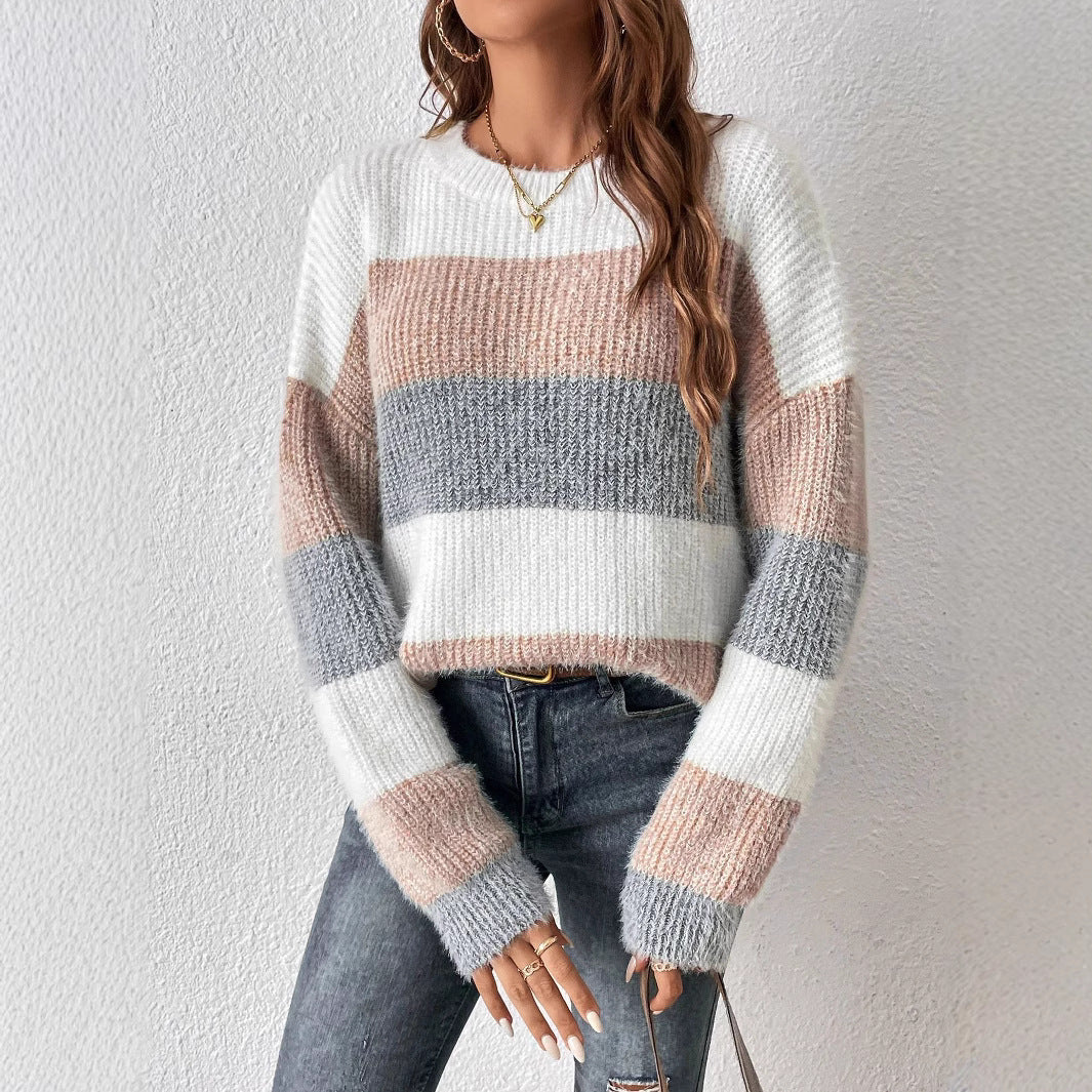 Rayélia™ | Pull Col Rond Rayé