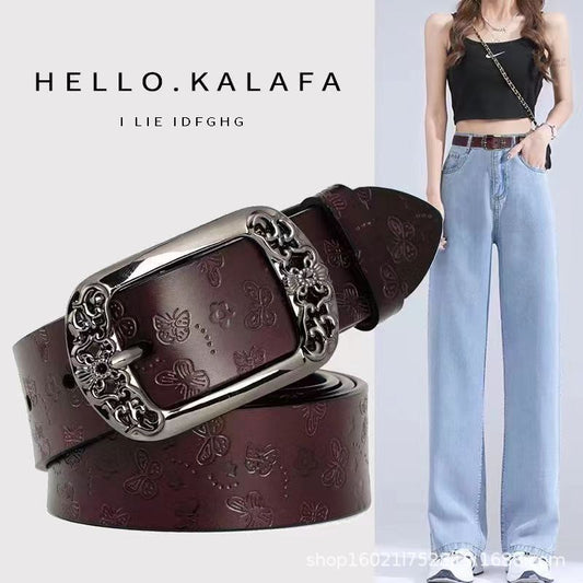 Luxlili | Ceinture imprimée rétro avec boucle ardillon Laurienne Paris