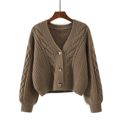 Pull à la mode pour femme – Haut vintage ample à col en V