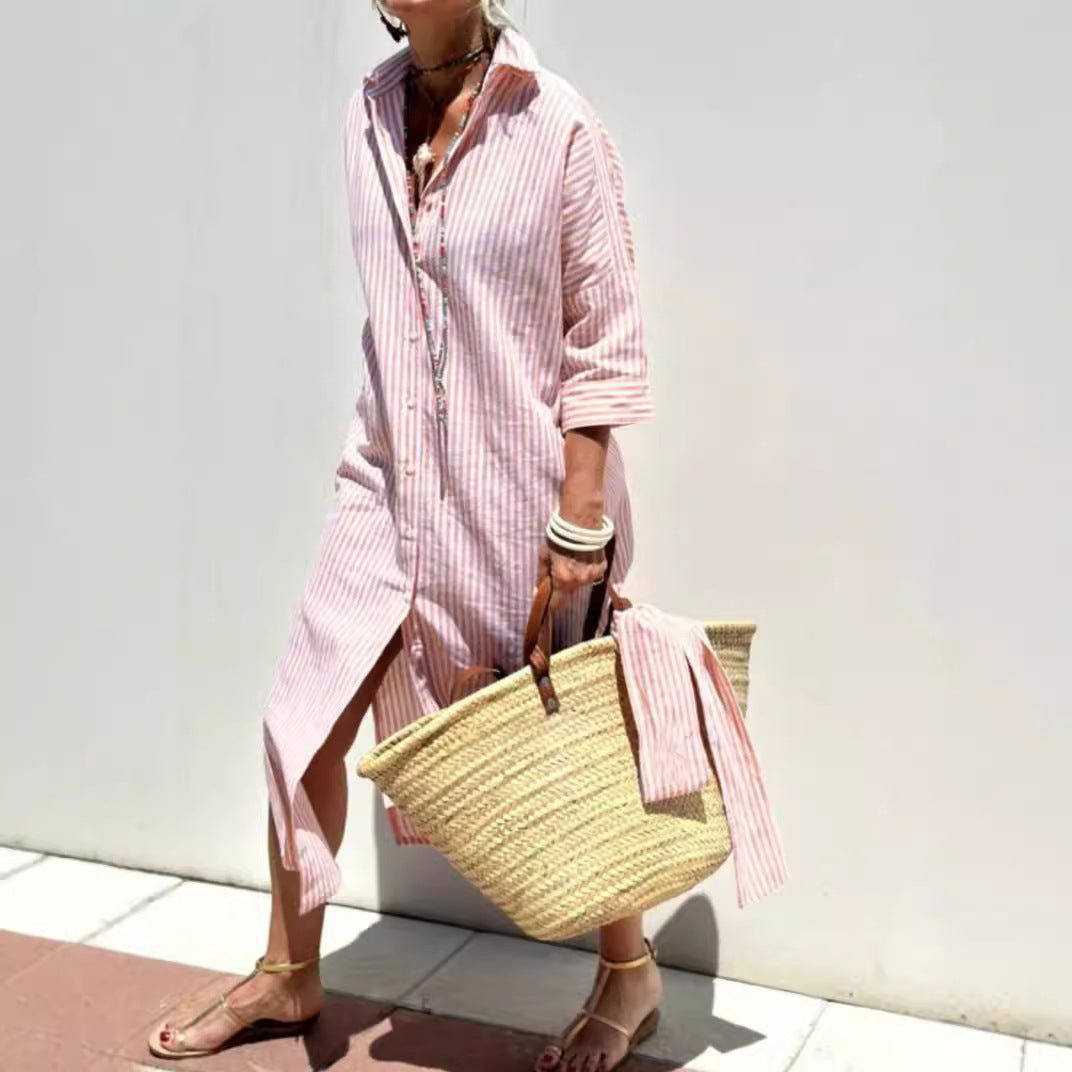 Céline | Robe rayée de saison Luxlili