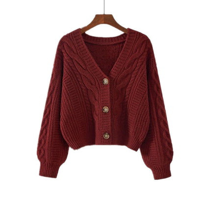 Pull à la mode pour femme – Haut vintage ample à col en V