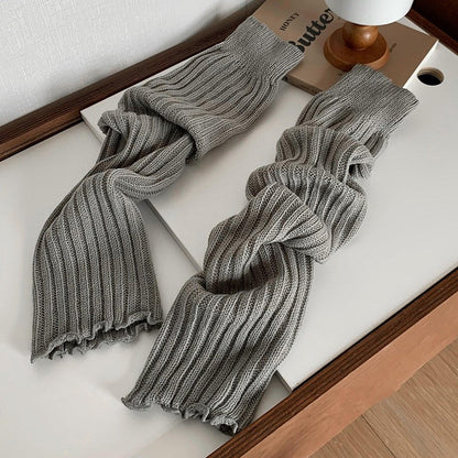 Chaussettes Froncées Jambières Rayées Tricotées Luxlili