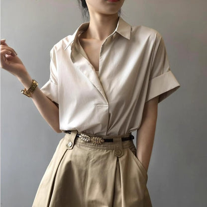 Luxe | Haut d'été fin chic coréen Luxlili