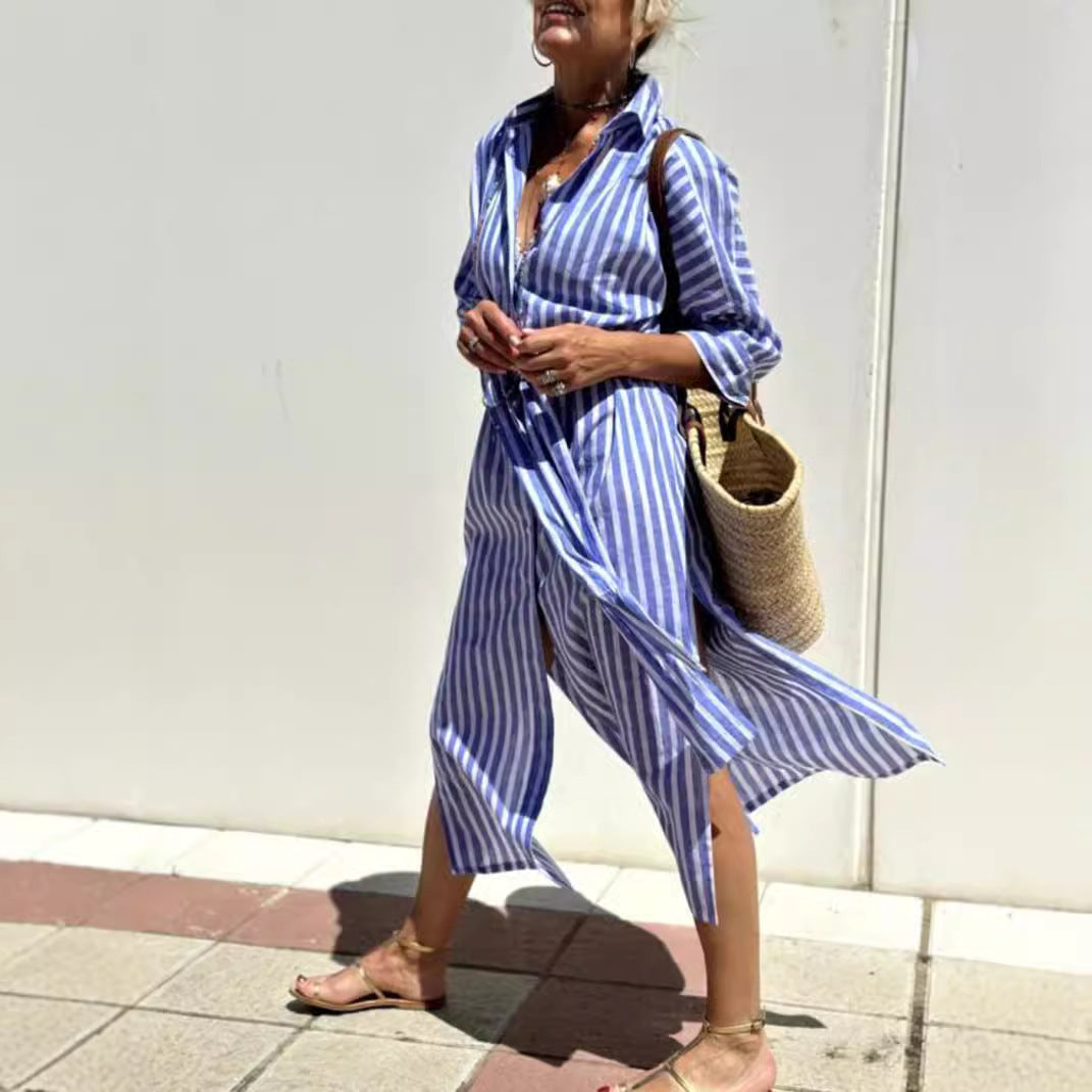 Céline | Robe rayée de saison Luxlili