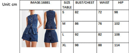 Luxi | Ensemble décontracté en jean sans manches pour femme Luxlili